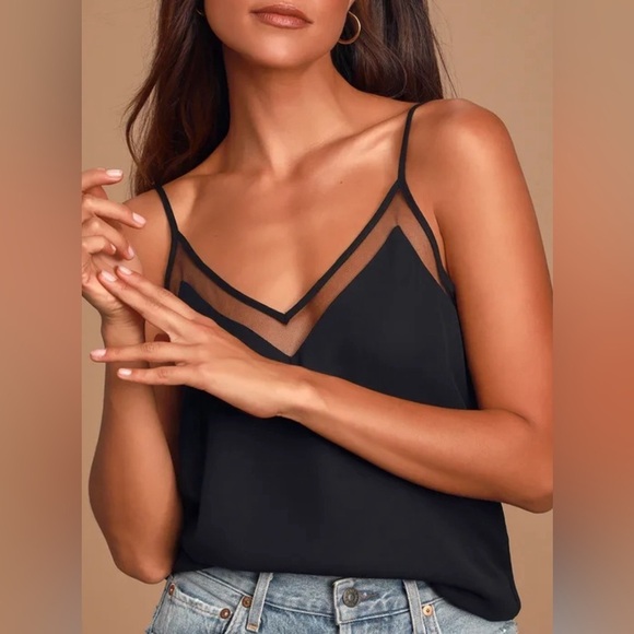 Lulus Sweet Fling Mesh Tank Top Size Small - Picture 2 of 11